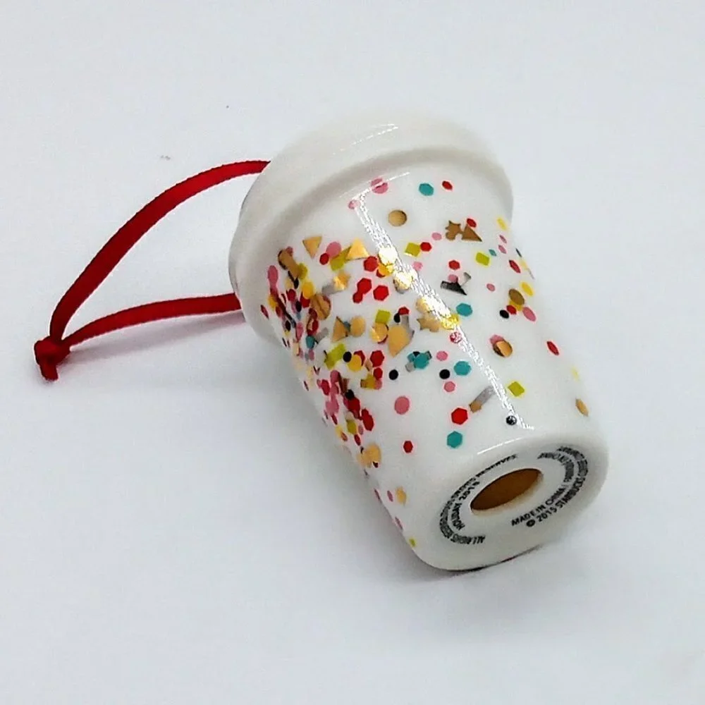 Starbucks Ceramic Miniature Ornament - Holiday 2015 Confetti - Picture 4 of 5